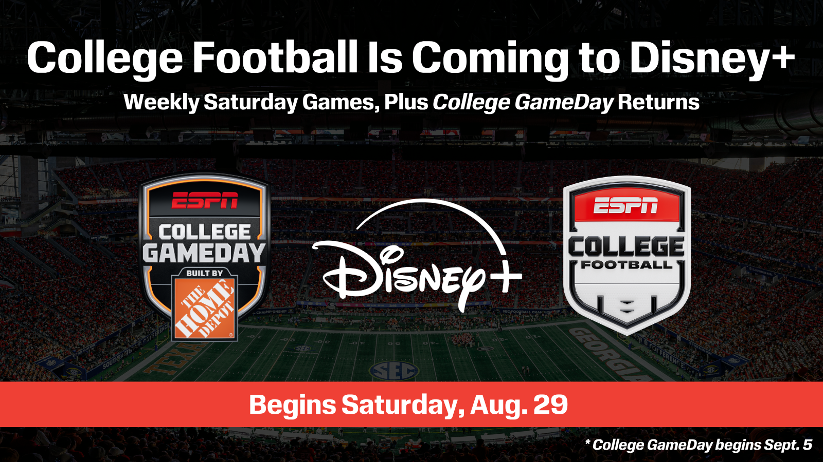 ESPN expands sports content on Disney+ with College Football Saturdays this fall