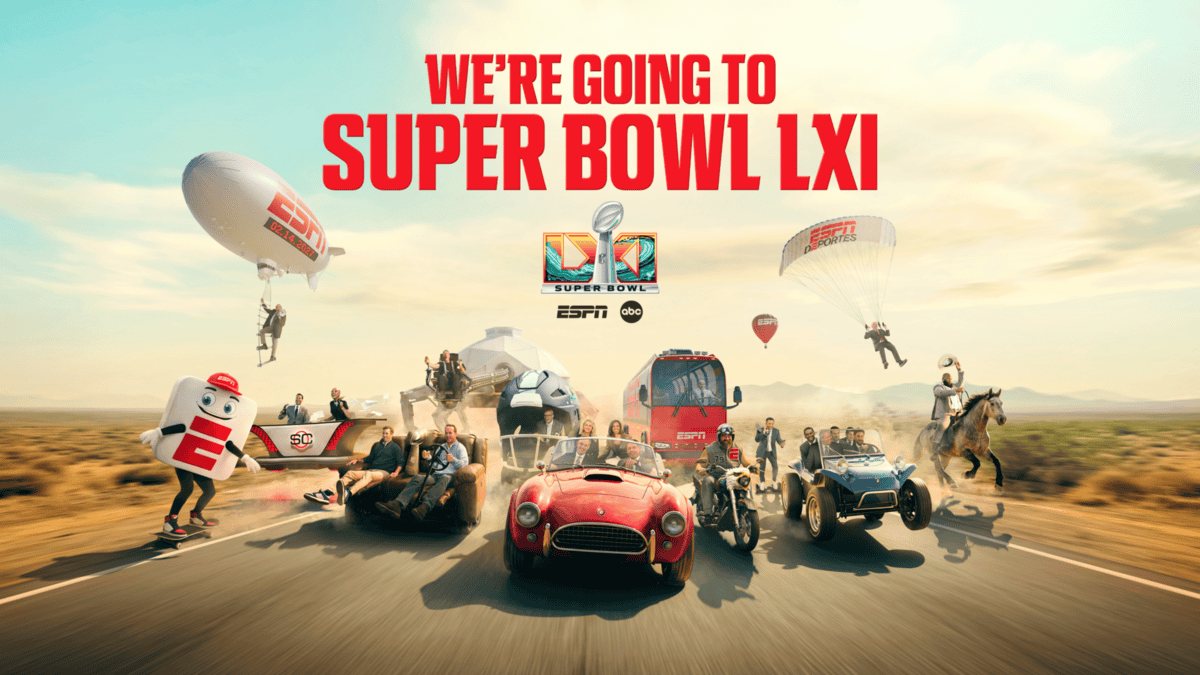 ESPN stars ‘Hit the Road’ to Los Angeles in ‘We’re Going’ Super Bowl LXI marketing campaign ESPN stars ‘Hit the Road’ to Los Angeles in ‘We’re Going’ Super Bowl LXI marketing campaign